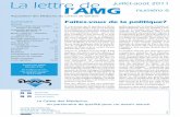 La lettre de l’AMG numéro6 - amge.ch · La lettre de l’AMG juillet-août2011 numéro6 AssociationdesMédecinsducantondeGenève Sommaire Editorial 1-2 «Ouiàlamédecinedefamille»