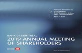 2019 ANNUAL MEETING OF SHAREHOLDERS - bmo.com · annuelle des actionnaires, que vous vous joigniez à nous par webdiffusion ou en personne, ici à L’Académie BMO Groupe financier.