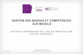GESTION DES BADGES ET COMPÉTENCES SUR MOODLE · 19/06/2019 Céline Averseng - IAE de Montpellier 12 Compétence Pour un apprenant Niveau de savoir-faire, habileté, aptitude à résoudre