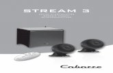 CAB Stream3 FR-GB-DE · du caisson de graves Stream 3. Amener le cable avec la prise droite (R) vers la position choisie pour le satellite droit, celui marqué (L) vers la position