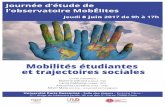 Journée d’étude de Journée d l’observatoire MobÉlites ... · Journée d'étude de l'observatoire MobÉlites Jeudi 8 juin 2017 de 9h à 17h Université Paris Descartes-Salle