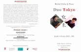 Programme Duo Tokyo - pianissimes.org · BALDEYROU, clarinettiste mondialement connu, professeur au CNSMD de Lyon et soliste de l’Orchestre de Radio-France et le Duo TOKYO, révélation