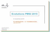 Evolutions PMSI 2015 - ATIH · Article 44 PLFSS 2015 Objet: minoration d’un montant forfaitaire de certains GHS lorsqu'une spécialité de la liste en sus est facturée en sus de