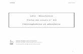 UE1 - Biochimie Fiche de cours n° 10 Hémoglobine et allostériedl. · PDF file 2018-11-14 · UVSQ 2018-2019 1 UE1 - Biochimie Fiche de cours n° 10 Hémoglobine et allostérie Notion