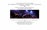 Projet Piaf Piazzolla 2018 2019 - Quatuor Terpsycordes · Les Hommes de Piaf, de William Sabatier, inspiré de chansons d’Edith Piaf & Five Tango Sensations, d’Astor Piazzolla