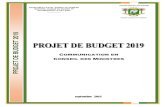 COMMUNICATION ENbudget.gouv.ci/uploads/docs/projet-de-budget-2019-et...1 Le projet de budget 2019 s’équilibre en ressources et en charges à 7 334,3 milliards contre 6 756,3 milliards