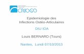 Epidemiologie des Infections Ost£©o-Articulaires DIU IOA ... Epidemiologie des Infections Ost£©o-Articulaires