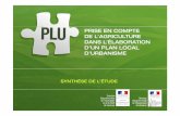 PRISE EN COMPTE DE L’AGRICULTURE DANS L’ÉLABORATION … · 2012-04-02 · •Il s’agit d’une démarche expérimentale • Appuyée sur l’étude de deux communes du Vaucluse