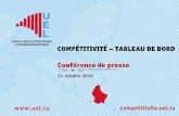 COMPÉTITIVITÉ – TABLEAU DE BORD Conférence ... » un débat de consultation sur la compétitivité le 13 octobre » des tables rondes sur le développement territorial en novembre
