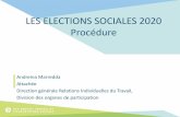 LES ELECTIONS SOCIALES 2020 Procédure · 2019-10-25 · • A défaut de CE et de CPPT, copie transmise à la délégation syndicale • Communication aux organisations syndicales