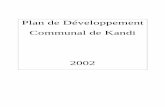 Plan de Développement Communal de KandiDe 1992 à 1999, la population de la Commune de Kandi serait passée de 73.138 à environ 91.000 habitants, sur la base d’un taux d’accroissement
