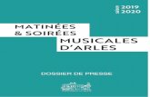 MATINÉES & SOIRÉES MUSICALES D’ARLES · PDF file 2019-10-29 · Matinées & Soirées musicales d’Arles saison 2019 - 2020 dimanche 13 octobre à 11 heures 2 duos lauréats de