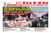 UNION COMMUNISTE (trotskyste) Attaques de Macron et des … · 2018-10-10 · Le journal d’Arlette Laguiller ISSN 0024-7650 Prolétaires de tous les pays, unissons-nous! UNION COMMUNISTE