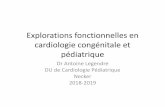 Explorations fonctionnelles en cardiologie congénitale et pédiatrique · 2019-04-15 · Particularités pratiques du test d’effort chez l’enfant Vélo • à partir d’1m20