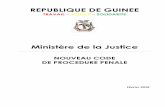 REPUBLIQUE DE GUINEE - Gouvernementgouvernement.gov.gn/images/code-procedure-penale-guinee.pdfS'agissant des autres règles qui gouvernent le procès pénal, en partant de l'enquête