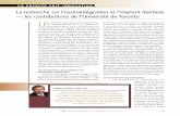 La recherche sur l’osséointégration et l’implant dentaire — les … · JADC o• • Février 2008, Vol. 74, N 1 • 47 la faCulté fait innovationmot du Président La recherche