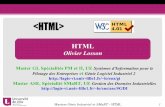 Cours de HTML - univ-lille.frlagis-vi.univ-lille1.fr/~lo/ens/commun/php/html_cours.pdfMasters Génie Industriel et SMaRT – HTML 2Plan du cours 1 – Généralités Balises Structure