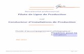 Pilote de Ligne de Production · Repères pour la formation, Bac Pro PLP et CAP CIP Page : 8/97 Conducteur(trice) de process de production alimentaire Le conducteur de process pilote