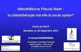 Mésothéliome Pleural Malin : la chimiothérapie est-elle la ... GOLF/Scherpereel GOLF.pdf · Mésothéliome Pleural Malin : la chimiothérapie est-elle la seule option? Cours du