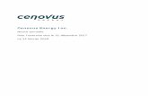 Cenovus Energy Inc.3 Cenovus Energy Inc. Notice annuelle 2017 STRUCTURE DE L’ENTREPRISE Cenovus Energy Inc. a été constituée le 30 novembre 2009 sous le régime de la Loi canadienne