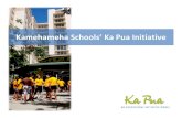 Kamehameha Schools’ Ka Pua InitiativeKamehameha Schools’ mission is to fulfill. Ke. Ali‘i Bernice. Pauahi Bishop’s. desire to improve. the capability and wellbeing of Hawaiians