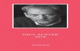 ACTES SUD · 2020-01-07 · 5 Paul Auster est l’auteur d’une œuvre de premier plan, reconnue dans le monde entier et traduite dans plus de quarante langues. Il a reçu de nombreuses