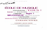 ÉCOLE DE MUSIQUE · MUSIQUE TRADITIONNELLE Répertoires traditionnels de plusieurs pays avec un accent particulier sur la musique bretonne et irlandaise. groupe 1 LUNDI 17h30 / 18h30