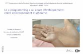 Le « programming » au cours développement: entre ...Le « programming » au cours développement: entre environnement et génome Umberto Simeoni Service de pédiatrie, DMCP CHUV