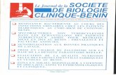 Journal de la Société de Biologie Clinique du Bénin · Journal de la Société de Biologie Clinique du Bénin page 21 Journal de la Société de Biologie Clinique du Bénin, 2018