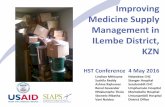 Medicine Supply Management in ILembe District, KZN...31 Primary Health Care(PHC) Clinics 662 413 Population . ... Re-order levels not maintained at facilities Expiry checks not done