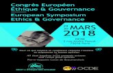 Congrès Européen Éthique & Gouvernance European Symposium ... · Congrès Européen Éthique & Gouvernance European Symposium Ethics & Governance 29 30 2018 MARS Tout ce qui inspire