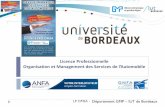 Licence Professionnelle Organisation et Management des … · 2019-02-07 · IUT2 de Grenoble . 2015 : IUT de Bordeaux • Une présence nationale • Près de 90 jeunes en formation