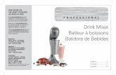Batteur à boissons Batidora de Bebidas · mixer, making certain the behind container support and container bottom is on ... Strawberry Banana Milkshake Ingredients: 1/2 cup (118