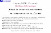 Bases de données élémentaires M. Manouvrier et M. Öztürkozturk/CoursSlides/... · 2010-02-19 · Licence MI2E- 1ère année Outils en Informatique Bases de données élémentaires