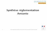 Synthèse réglementation Amiante · 2017-11-15 · 6 Diection égionale des entepises, de la concuence, de la consommation, du tavail et de l’emploi-Champ d’application:Mission