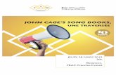 JOHN CAGE'S SONG BOOKS, - esmbourgognefranchecomte.fr · John CAGE SONG BOOKS Le Livre I (solos pour voix n°3 à 58) est constitué de 56 parties, le Livre II (solos pour voix n°59