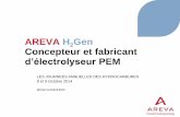 AREVA H2Gen Concepteur et fabricant · AREVA H 2 Gen AREVA H 2 Gen AREVA H2Gen est née de la fusion entre: Une PME spécialiste de l’électrolysePEM L’intégrationde la division