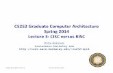 CS252%Graduate%Computer%Architecture% Spring2014% …cs252/sp14/lectures/L03-CS... · 2014-03-03 · CS252,"Spring"2014,"Lecture"3" ©"Krste"Asanovic,"2014" Controlversus Datapath%!