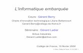 Collège de France - L'informatique embarquée...•Les ennuis des autos haut-de-gamme •Pentium, Athlon •Bugs des téléphones et appareils photos Ennemi public numéro1 : le bug