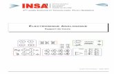 INSA INSTITUT NATIONALdfolio.free.fr/pdf/teach/ELAN.pdf · 2020-01-22 · I.4 Quelques diodes spéciales I.4.1 La Diode Zener Déﬁnition1(DiodeZener). Diodeconçuepourprésenterune“ten-sion