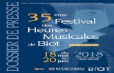 Les partenaires - Biot...- 2 - - 3 - du 18 mai au 20 juin 2018 Vendredi 18 mai Richard GALLIANO, récital accordéon C.DEBUSSY, A.PIAZZOLLA, E.GRANADOS, R.GALLIANO Dimanche 27 mai