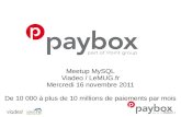 Meetup MySQL Viadeo / LeMUG.fr Mercredi 16 novembre …dasini.net/blog/wp-includes/pdf/meetup_Viadeo_LeMUG_marc_thomas_paybox.pdfMySQL monitor MONyog • Recherches continues sur :