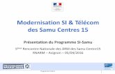 Modernisation SI & Télécom des Samu Centres 15€¦ · Etude n°2 : étude de faisabilité – 2014 Objectifs Programme SI-Samu 05/04/2016 11 L’étude de faisabilité, menée