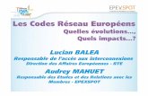 Les Codes Réseau Européens - RTE France · Les codes «exploitation» Objet : • Définir des standards paneuropéens pour l’exploitation sûre, coordonnée et efficace du système