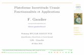 Plateforme Incertitude Uranie - GdR MASCOT-NUM CEA/DEN/DANS/DM2S/SFME/LGLS/Workshop HPC/MASCOT NUM F. Gaudier, 28/03/2013 1 / 46 Plateforme Incertitude Uranie Fonctionnalit´es et