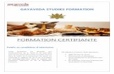 GAYAVEDA STUDIES FORMATION · 2 Certification Accréditée par l’Association France Ayurveda, nos formations se déroulent sous la tutelle d’IES Conseil DIDAXIS pour vous permettre