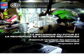 La mécanique du futur et la recherche en sciences ......la France est un des berceaux de la mécanique rationnelle (D’Alembert, Lagrange, Laplace, etc.) et de la mécanique des
