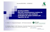 Biodisponibilité : État des connaissances et pistes deÉtat des … · 2013-08-27 · Journée RECORD – 27/09/2012 Biodisponibilité : État des connaissances et pistes deÉtat