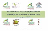 Référentiel des produits phytosanitaires Utilisables en ... · i n i c o l e Référentiel des produits phytosanitaires Utilisables en viticulture en Val de Loire Campagne 2016