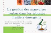 La gestion des mauvaises herbes dans les arbustes fruitiers … · 2019-03-15 · La gestion des mauvaises herbes dans les arbustes fruitiers émergents Conférence présentée lors